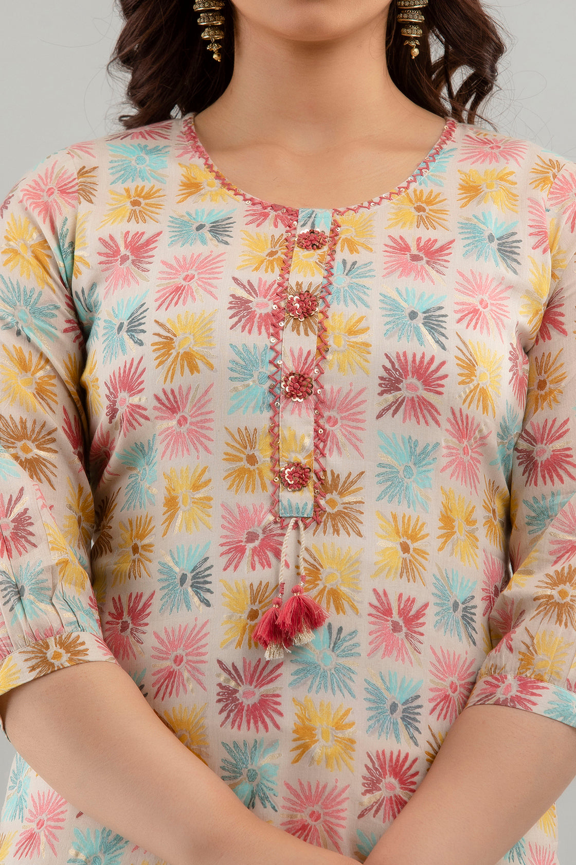 Designer Mulmul Kurta Pant Set