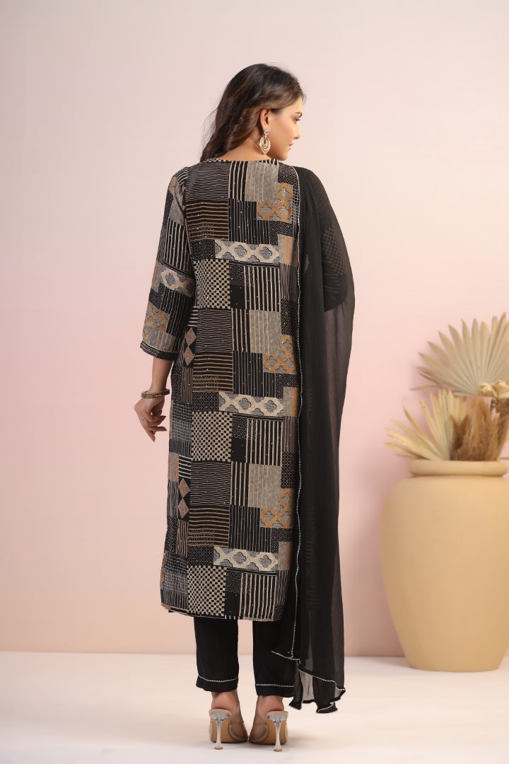 Premium Natural Crape Digital Suit Set