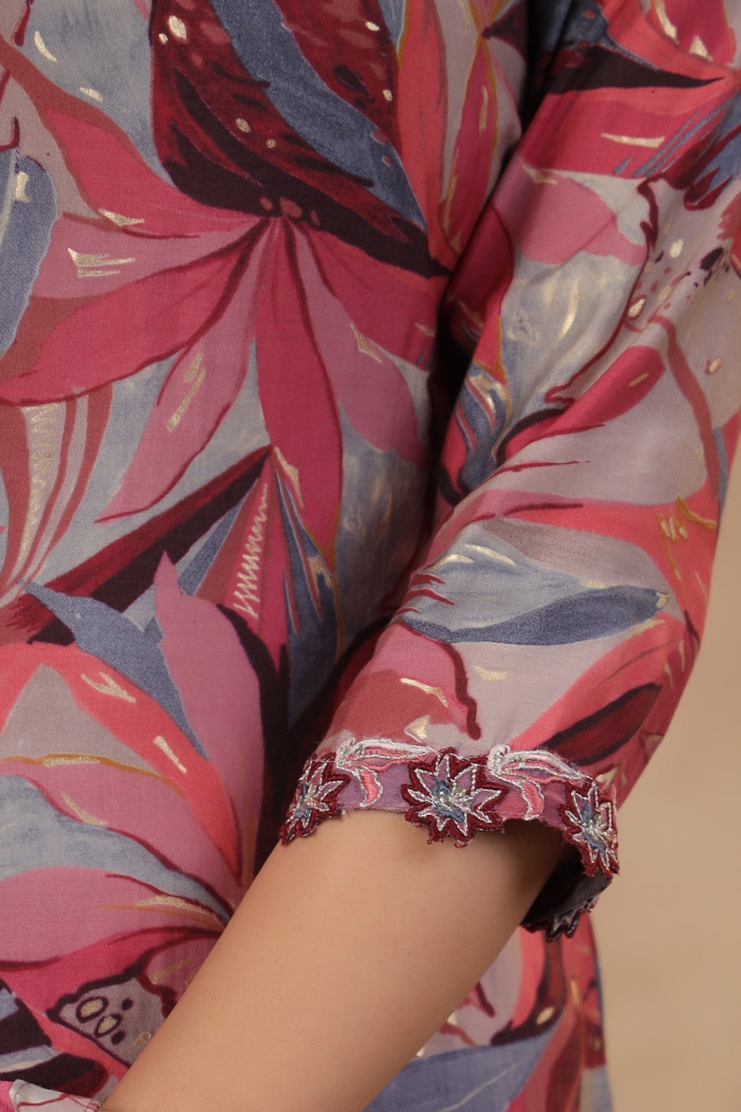Modal-Muslin Floral Kurta Pant Dupatta Set