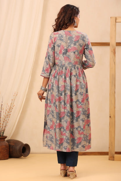 Muslin Multi Emroided Kurta