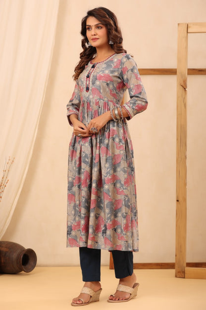 Muslin Multi Emroided Kurta