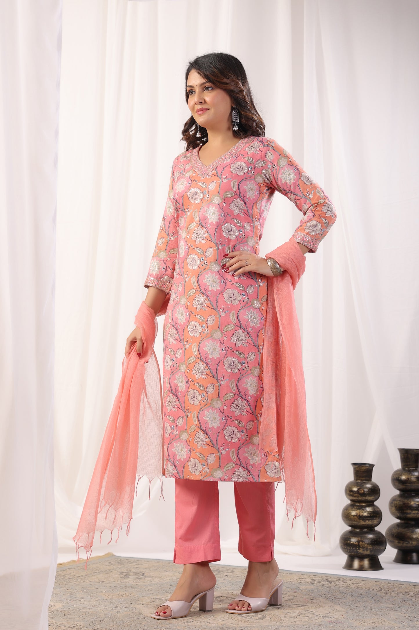 Premium Mulmul Floral Printed Suit Set