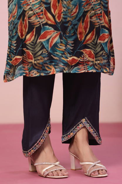 Chinnon Emroided Kurta Pant Set