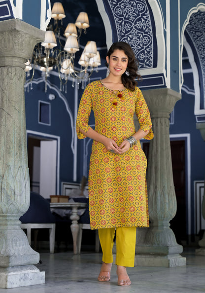 Applique Cotton Suit Set