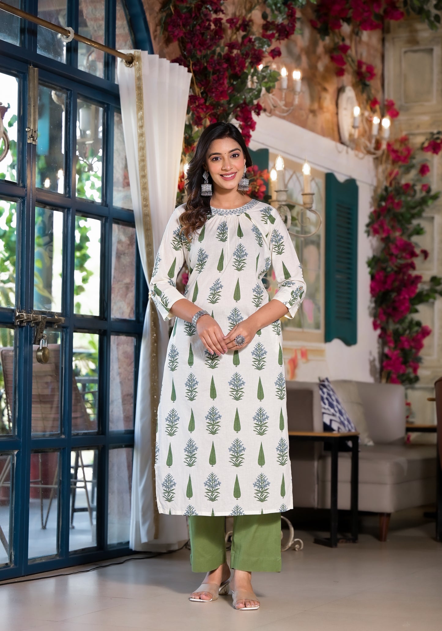 Premium Floral Cotton Printed Pant Set