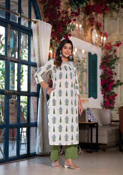 Premium Floral Cotton Printed Pant Set