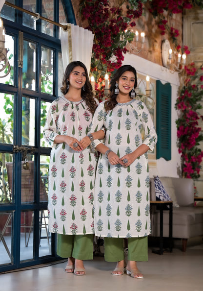 Premium Floral Cotton Printed Pant Set