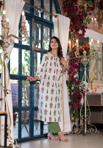 Premium Floral Cotton Printed Pant Set